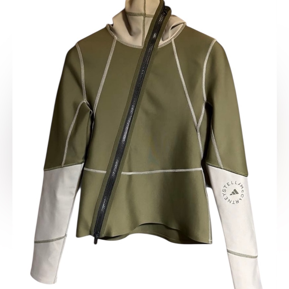 Adidas by Stella McCartney “Diagonal Zipper Hoodie.”